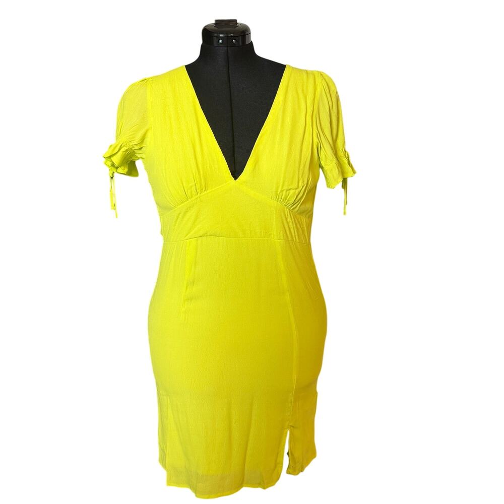 Olivaceous Neon Airflow Dress Medium NWT Puff Sleeve Tiered Mini Boho